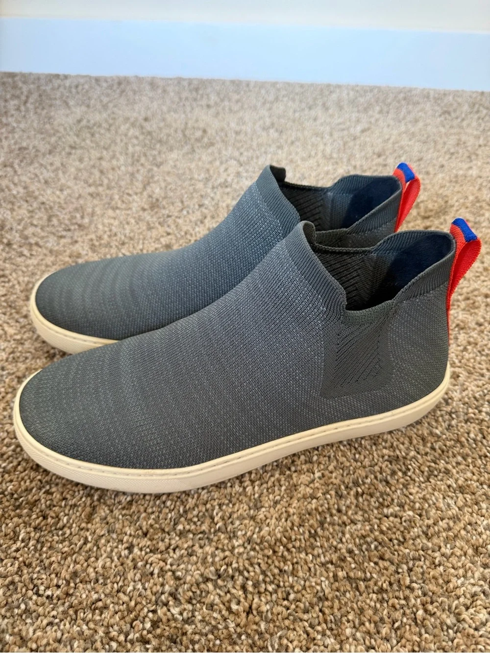 ROTHYS Womens Chelsea Shoe Size 7.5 Knit Pull On Sneaker Boot Gray Fog Melange